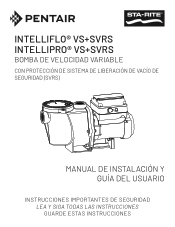 Pentair IntelliFlo VSSVRS Variable Speed Pump IntelliFlo VS SVRS IntelliPro SVSVRS Installation Guide Spanish
