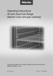 Miele HR 1724-3 G DF Operating and Installation instructions
