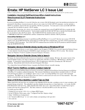 HP D7171A HP Netserver LC 3 Issue List