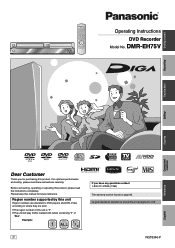 Panasonic DMREH75V Dvd Recorder - English/ Spanish