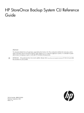 HP StoreOnce D2D4112 HP StoreOnce Backup System CLI Reference Guide (BB877-90906, November, 2013)
