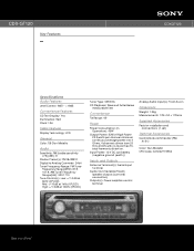 Sony CDX-GT120 Marketing Specifications