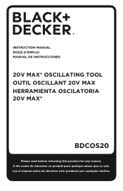Black & Decker BDCOS20D1K Instruction Manual