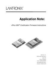 Lantronix xPico 200 Evaluation Kit xPico 200r Certification Firmware Instructions Application Note