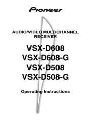 Pioneer VSX-D608 Owner's Manual