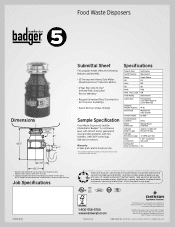 InSinkErator Badger 5 Specifications