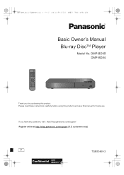 Panasonic DMP-BD84 Basic Owners Manual