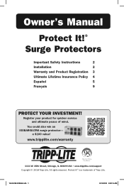 Tripp Lite TLP806TELTAA Owners Manual for Protect It Surge Multi-language