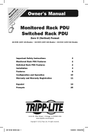 Tripp Lite PDUMNV20 Owner's Manual for Monitored/Switched Rack PDUs 933151