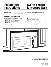 Frigidaire FGMV153CLB Installation Instructions (All Languages)
