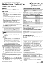 Kenwood NXR-5700 Operation Manual 1