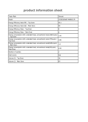 Zanussi ZCG63260WE Product information sheet