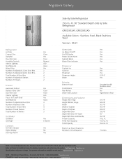 Frigidaire GRSS2652AD Product Specifications Sheet