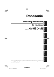 Panasonic AV-HS04M3 Operating Instructions