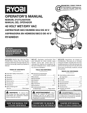 Ryobi RY40WD01K Operation Manual