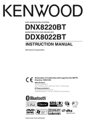 Kenwood DNX8220BT User Manual
