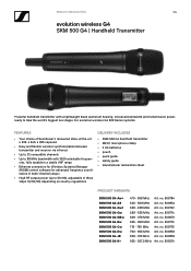 Sennheiser SKM 500 G4 Product Specification SKM 500 G4