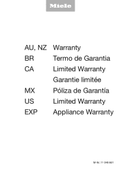 Miele CS 1011-1 G Warranty conditions