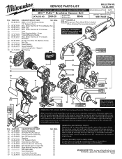 Milwaukee Tool M18 FUEL 1/2inch Hammer Drill/Driver Service Parts List