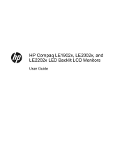Compaq LE2002x LE1902x LE2002x and LE2202x LED Backlit LCD Monitors User Guide
