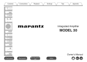 Marantz MODEL 30 User Guide English