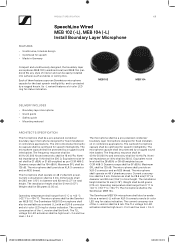 Sennheiser MEB 102 Product Specification MEB 102-L MEB 104-L