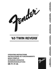 Fender FSR 65 Twin Reverb Blonde Owners Manual