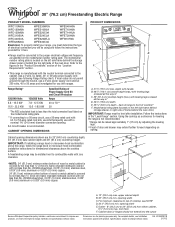 Whirlpool WFE540H0AW Dimension Guide