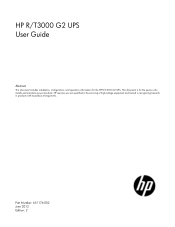 HP T750J HP R/T3000 G2 UPS User Guide