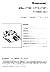 Panasonic FV10VSL3 FV08VSL3 User Guide
