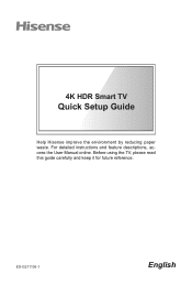 Hisense 58U6HF Quick Start Guide