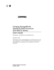 HP StorageWorks MA6000 Compaq StorageWorks UltraSCSI RAID Enclosure (DS-BA370 Series) User's Guide (EK-BA370-UG. C02, September 1998)