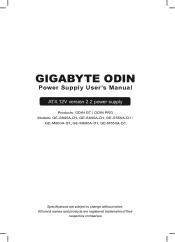Gigabyte ODIN GT 800W User Manual