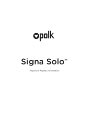 Polk Audio Signa Solo User Guide 4