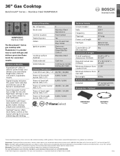 Bosch NGMP658UC Product Spec Sheet