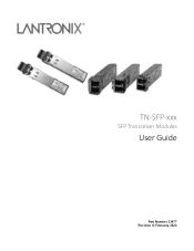 Lantronix TN-SFP-LX8-Cxxx Series TN-SFP-xxx User Guide Rev G