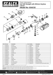 Sealey GSA232 Parts Diagram
