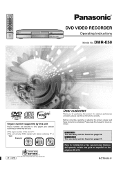 Panasonic DMRE50P DMRE50 User Guide