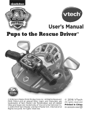 Vtech Paw Patrol Pups to the Rescue Driver User Manual