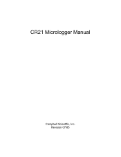 Campbell Scientific CR21 CR21 Operator's Manual