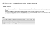 Sony ILCA-77M2Q SD Memory Card Compatibility Information for Alpha Cameras