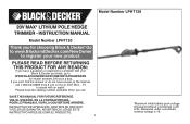Black & Decker LPHT120 Type 1 Manual - LPHT120