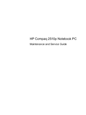 Compaq 2000 2510p Notebook PC Maintenance and Service Guide