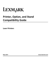 Lexmark XS795dte Printer, Option, and Stand Compatibility Guide