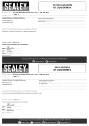 Sealey LED01B Declaration of Conformity