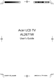 Acer AL2671W AL2671W User's Guide