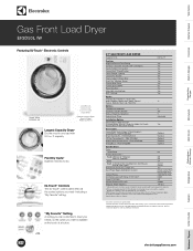 Electrolux EIGD50LIW Product Specifications Sheet (English)