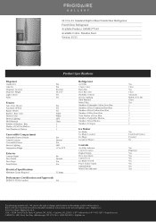 Frigidaire GRMS2773AF Product Specifications Sheet