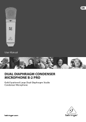 Behringer DUAL DIAPHRAGM CONDENSER MICROPHONE B-2 PRO Manual