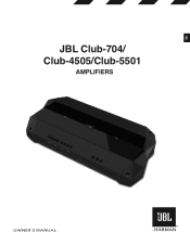 JBL Club 5501 Owners Manual English